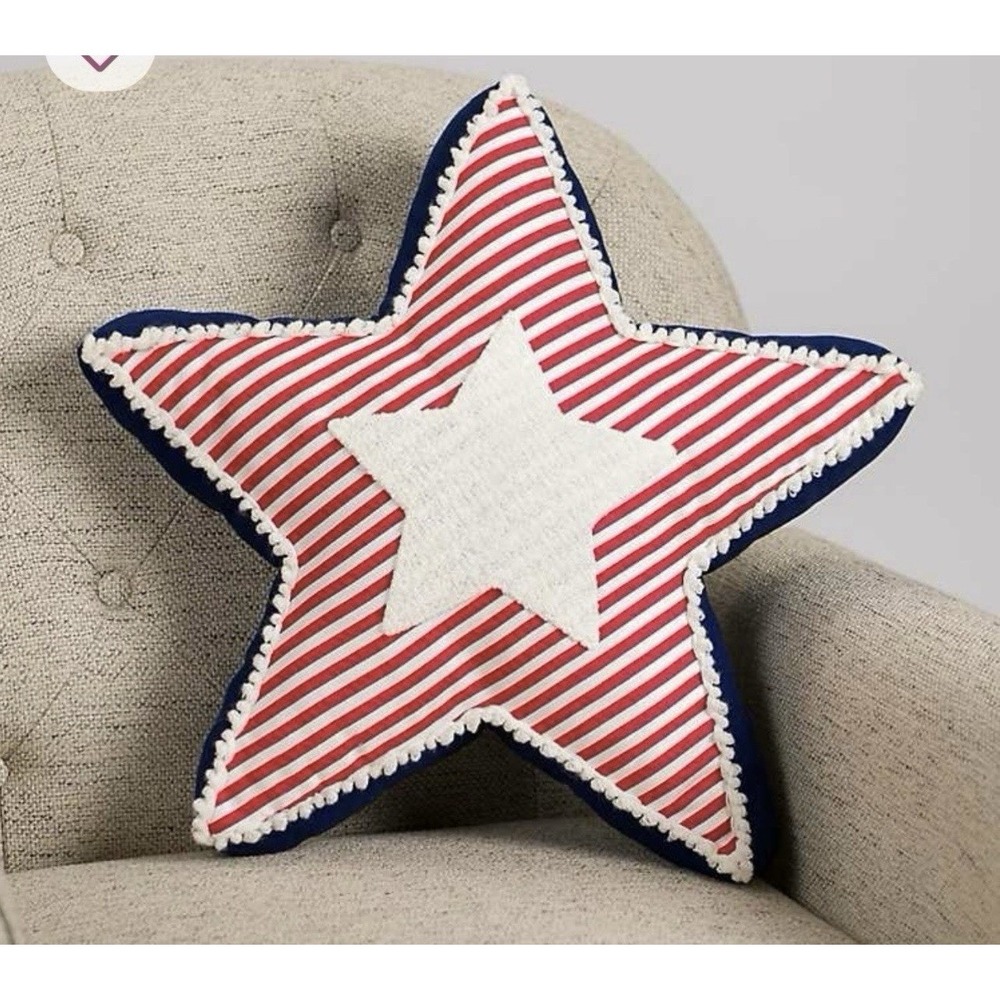 Patriotic Striped Star Pillow